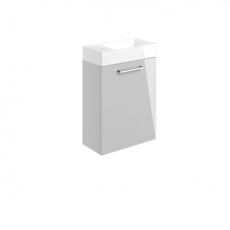 Naha 410mm(w) Wall Hung 1 Door Basin Unit With Basin - Grey Gloss