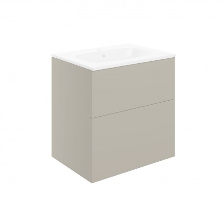 Yamagata 610mm(w) 2 Drawer Wall Unit & Basin - Matt Latte