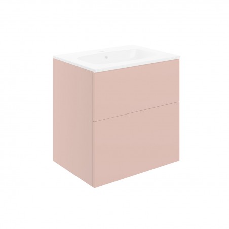 Yamagata 610mm(w) 2 Drawer Wall Unit & Basin - Matt Antique Rose