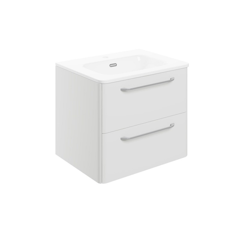 Osaka 610mm(w) 2 Drawer Wall Unit & Basin - White Gloss Osaka 610mm(w) 2 Drawer Wall Unit & Basin - White Gloss