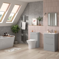 Osaka 610mm(w) 2 Drawer Wall Unit & Basin - Grey Gloss