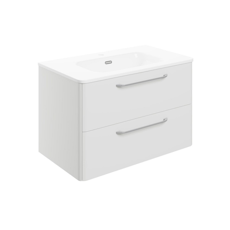 Osaka 810mm(w) 2 Drawer Wall Unit & Basin - White Gloss Osaka 810mm(w) 2 Drawer Wall Unit & Basin - White Gloss