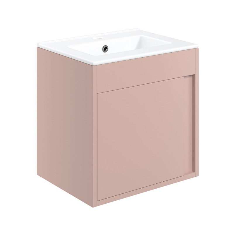 Nara 510mm(w) Wall Hung Unit Inc. Basin - Matt Antique Rose