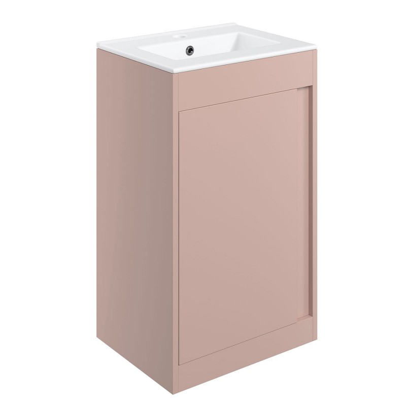 Nara 510mm(w) Floor Standing Unit Inc. Basin - Matt Antique Rose