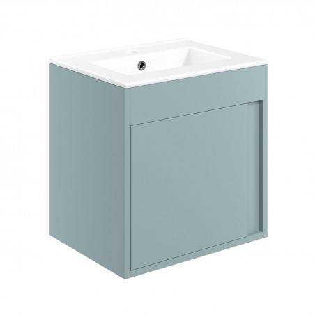 Nara 510mm(w) Wall Hung Unit Inc. Basin - Matt Sea Green