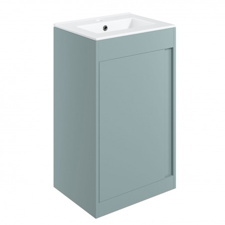 Nara 510mm(w) Floor Standing Unit Inc. Basin - Matt Sea Green