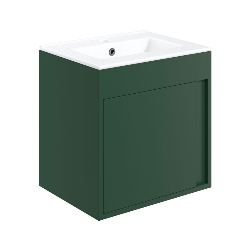Nara 510mm(w) Wall Hung Unit Inc. Basin - Matt Conifer Green Nara 510mm(w) Wall Hung Unit Inc. Basin - Matt Conifer Green