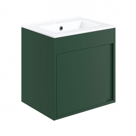 Nara 510mm(w) Wall Hung Unit Inc. Basin - Matt Conifer Green