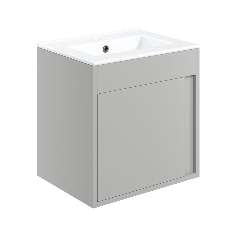 Nara 510mm(w) Wall Hung Unit Inc. Basin - Matt Light Grey