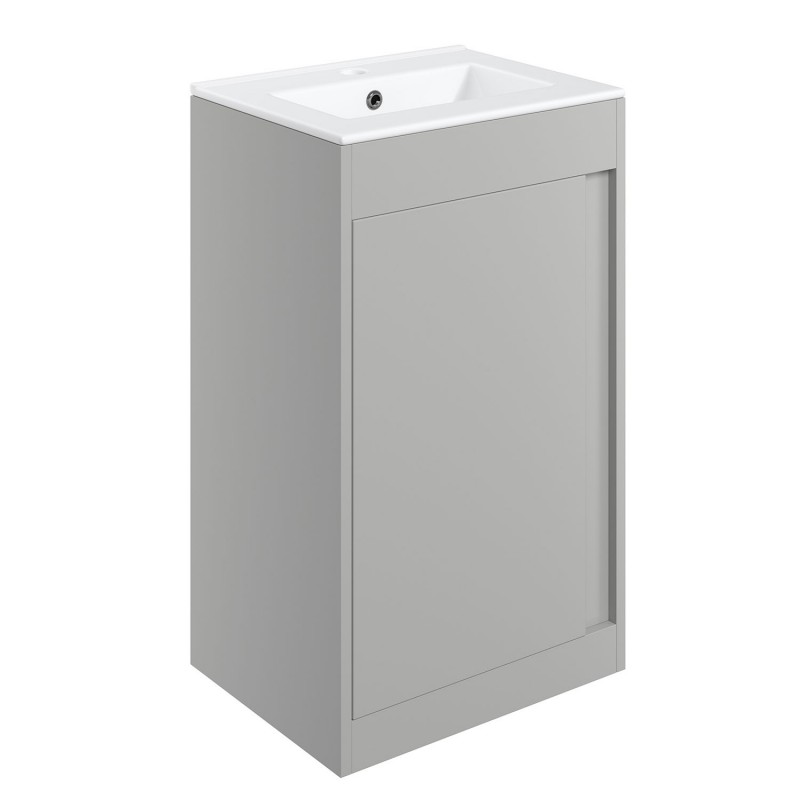 Nara 510mm(w) Floor Standing Unit Inc. Basin - Matt Light Grey Nara 510mm(w) Floor Standing Unit Inc. Basin - Matt Light Grey