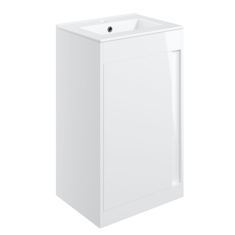 Nara 510mm(w) Floor Standing Unit Inc. Basin - White Gloss Nara 510mm(w) Floor Standing Unit Inc. Basin - White Gloss