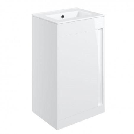 Nara 510mm(w) Floor Standing Unit Inc. Basin - White Gloss