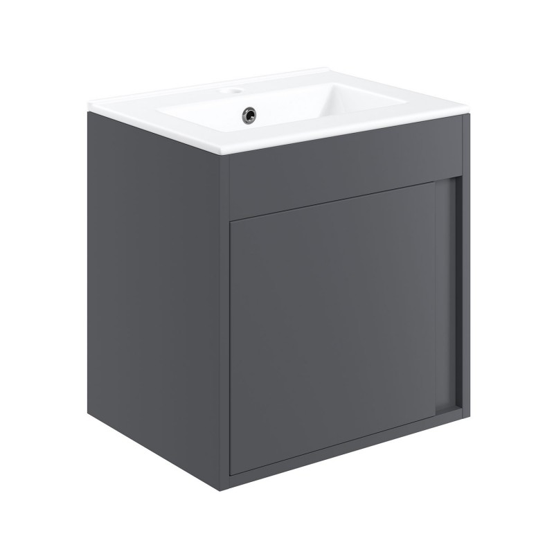 Nara 510mm(w) Wall Hung Unit Inc. Basin - Matt Graphite Grey Nara 510mm(w) Wall Hung Unit Inc. Basin - Matt Graphite Grey