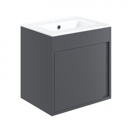 Nara 510mm(w) Wall Hung Unit Inc. Basin - Matt Graphite Grey
