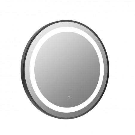 Oregon 600mm Round Front-Lit LED Mirror - Matt Black