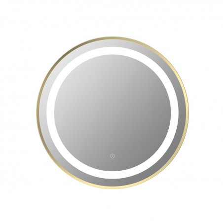 Oregon 600mm Round Front-Lit LED Mirror - Brushed Brass