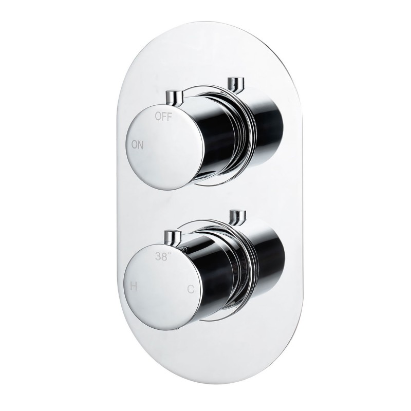 Seville Thermostatic Twin Shower Valve - Single Outlet