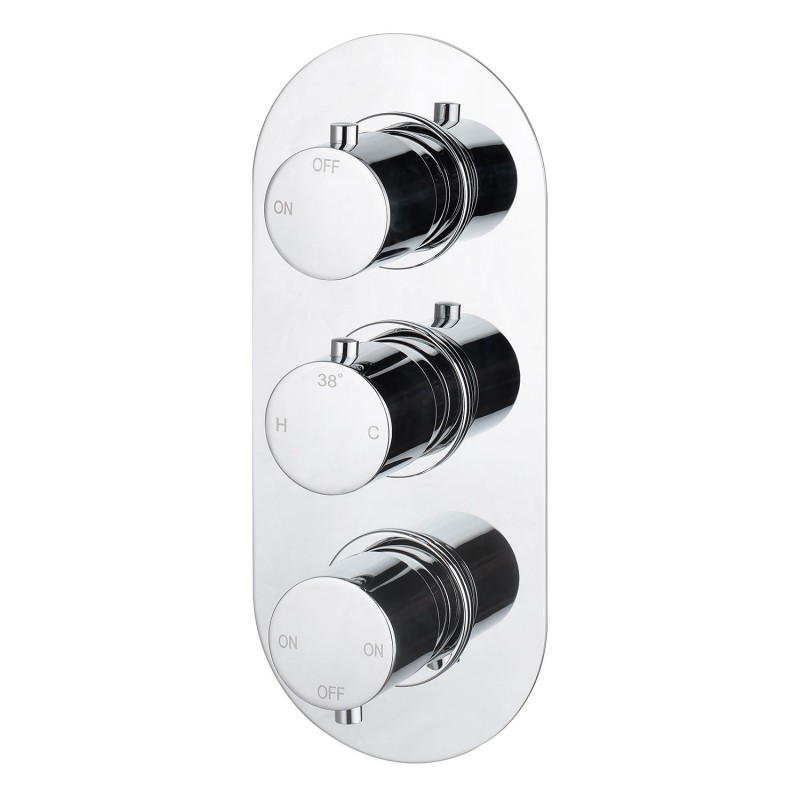 Seville Thermostatic Triple Shower Valve - Three Outlet