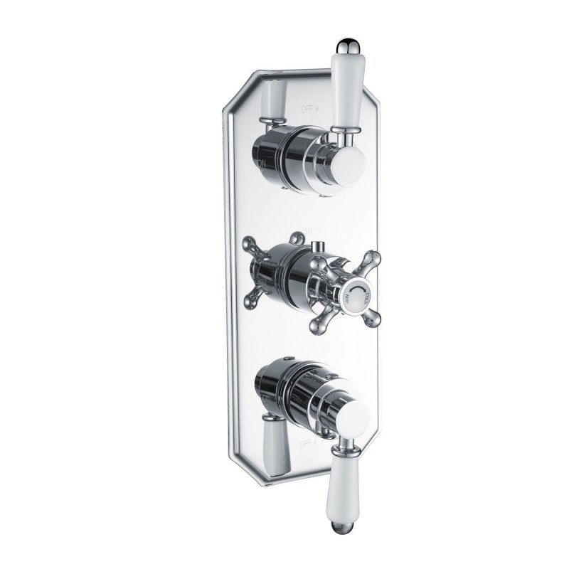 Toledo Traditional Lever Thermostatic Shower Valve - Two Outlet