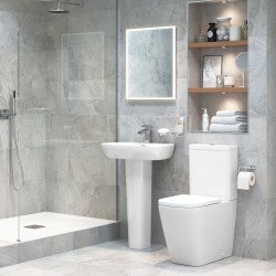 Messina Rimless Closed Coupled Comfort Height WC & Soft Close Seat