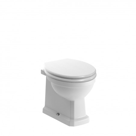 Bari Back to Wall WC & Satin White Wood Effect Seat