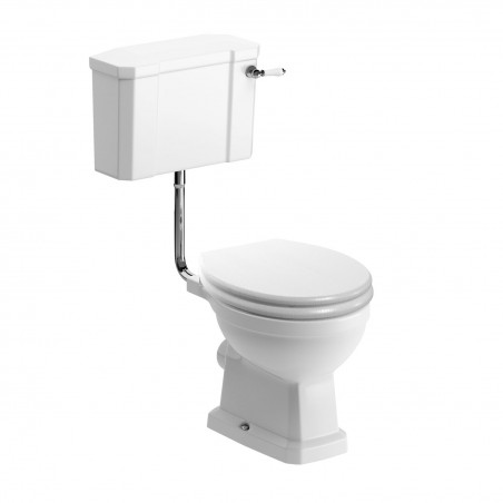 Bari Low Level WC & Satin White Wood Effect Seat
