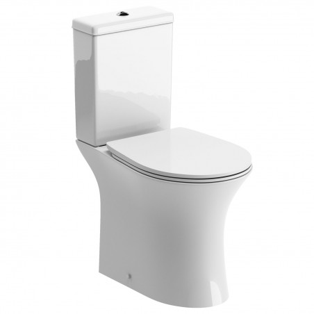 Salerno Rimless Closed Coupled Open Back WC & Soft Close Seat
