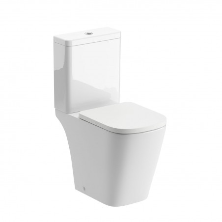 Messina Rimless Closed Coupled Part Shrouded Comfort Height WC & Soft Close Seat