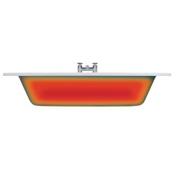 Venture D Shape Single Ended SUPERCAST 1700mm(l) x 700mm(w) x 550mm(h) 2 Tap Hole Bath With Legs