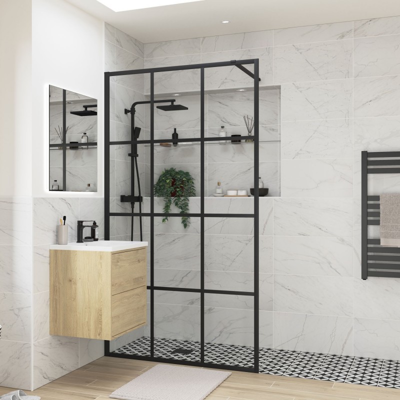 Lowri Black Framed Wetroom Panels