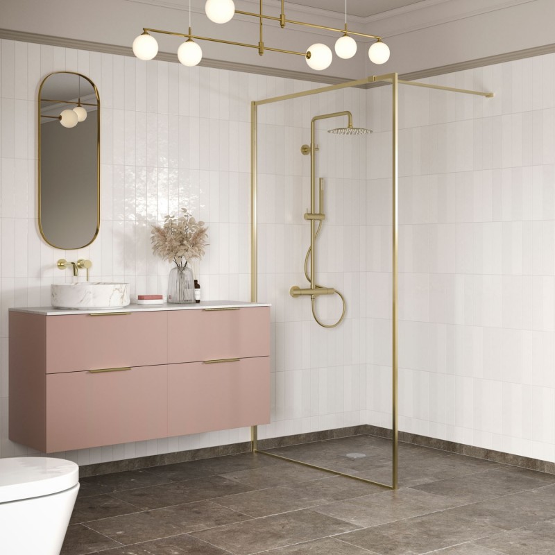 Lowri Brushed Brass Profile Wetroom Panels