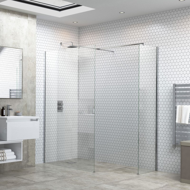 Ceri Optional Wetroom Side Panels with Support Bar & T Connector