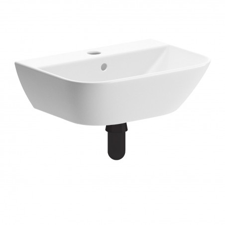 Parma 450mm (W) x 320mm (H) 1 Tap Hole Cloakroom Basin & Black Bottle Trap
