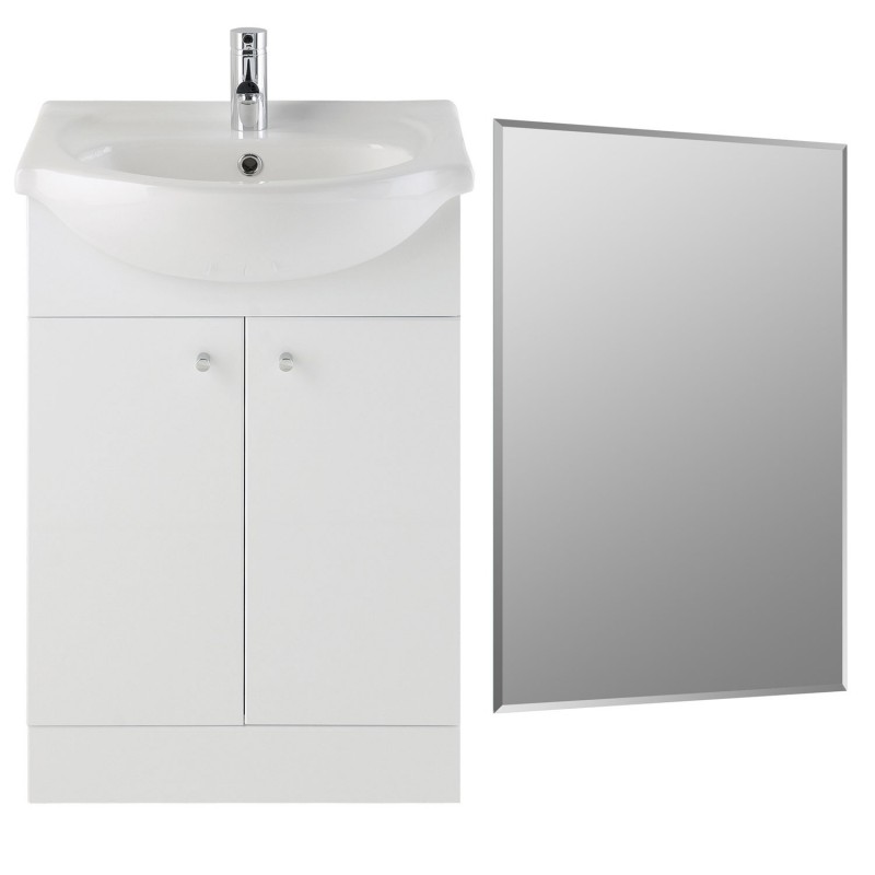 Kanazawa 650mm Freestanding Basin Unit & Mirror Pack Kanazawa 650mm Freestanding Basin Unit & Mirror Pack