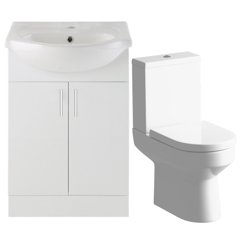 Kanazawa 550mm Vanity & Close Coupled Toilet Pack Kanazawa 550mm Vanity & Close Coupled Toilet Pack