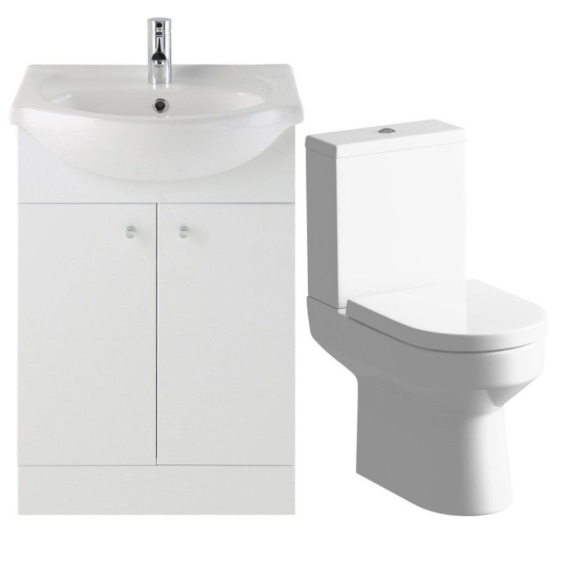 Kanazawa 650mm Vanity & Close Coupled Toilet Pack Kanazawa 650mm Vanity & Close Coupled Toilet Pack