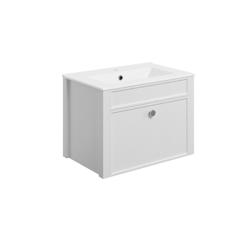 Sapporo 605mm (W) x 605mm (H) x 443mm (D) Wall Unit - Excluding Basin- Satin White Ash