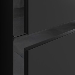 Hiroshi 815mm (W) x 610mm (H) x 760mm (D) Wall Hung 2 Drawer Basin Unit & White Basin - Matt Black & Glass
