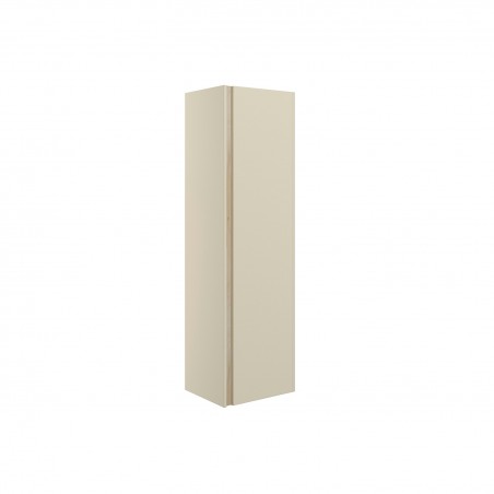 Hiroshi 350mm (W) x 1200mm (H) x 270mm (D) Wall Hung 1 Door Tall Unit - Matt Cotton & Oak Effect