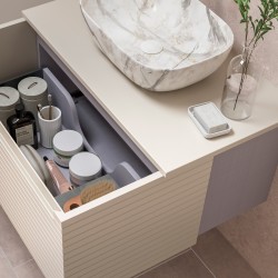 Kanto 350mm (W) x 1200mm (H) x 270mm (D) Wall Hung 1 Door Tall Unit - Matt Cotton