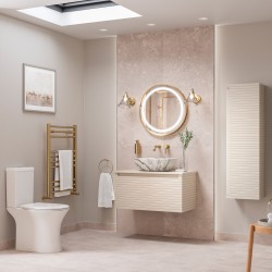 Kanto 800mm (W) x 413mm (H) x 460mm (D) Wall Hung 1 Drawer Basin Unit & Worktop - Matt Cotton