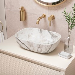 Kanto 800mm (W) x 413mm (H) x 460mm (D) Wall Hung 1 Drawer Basin Unit & Worktop - Matt Cotton
