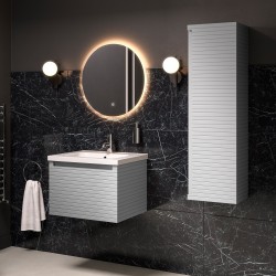Kanto 800mm (W) x 413mm (H) x 460mm (D) Wall Hung 1 Drawer Basin Unit & Worktop - Matt Mineral Grey