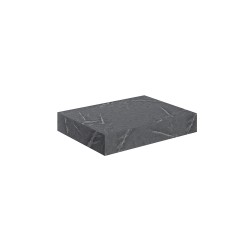 Kenzo 600mm (W) x 100mm (H) x 460mm (D) Wall Hung Grey Marble Basin Shelf & Chrome Bottle Trap