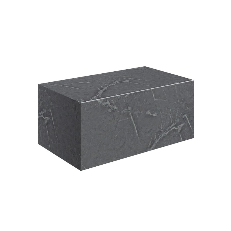 Kenzo 800mm (W) x 345mm (H) x 460mm (D) Wall Hung Storage Drawer - Grey Marble