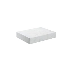 Kenzo 600mm (W) x 100mm (H) x 460mm (D) Wall Hung White Marble Basin Shelf & Chrome Bottle Trap