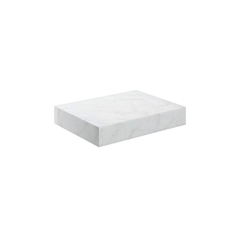 Kenzo 600mm (W) x 100mm (H) x 460mm (D) Wall Hung Basin Shelf - White Marble