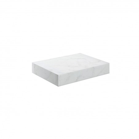 Kenzo 600mm (W) x 100mm (H) x 460mm (D) Wall Hung Basin Shelf - White Marble