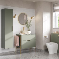 Yamagata 500mm (W) x 830mm (H) x 252mm (D) WC Unit - Matt Olive Green