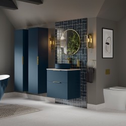 Yamagata 500mm (W) x 830mm (H) x 252mm (D) WC Unit - Matt Deep Blue